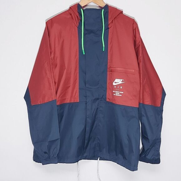 Nike Sportswear Air Woven Land Windbreaker Jacket Red Blue DD6442-661 Men's L - Picture 1 of 3